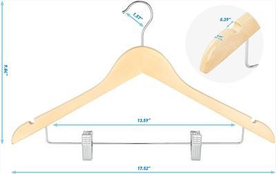 Appendini per pantaloni in legno di alta qualità con clip in metallo